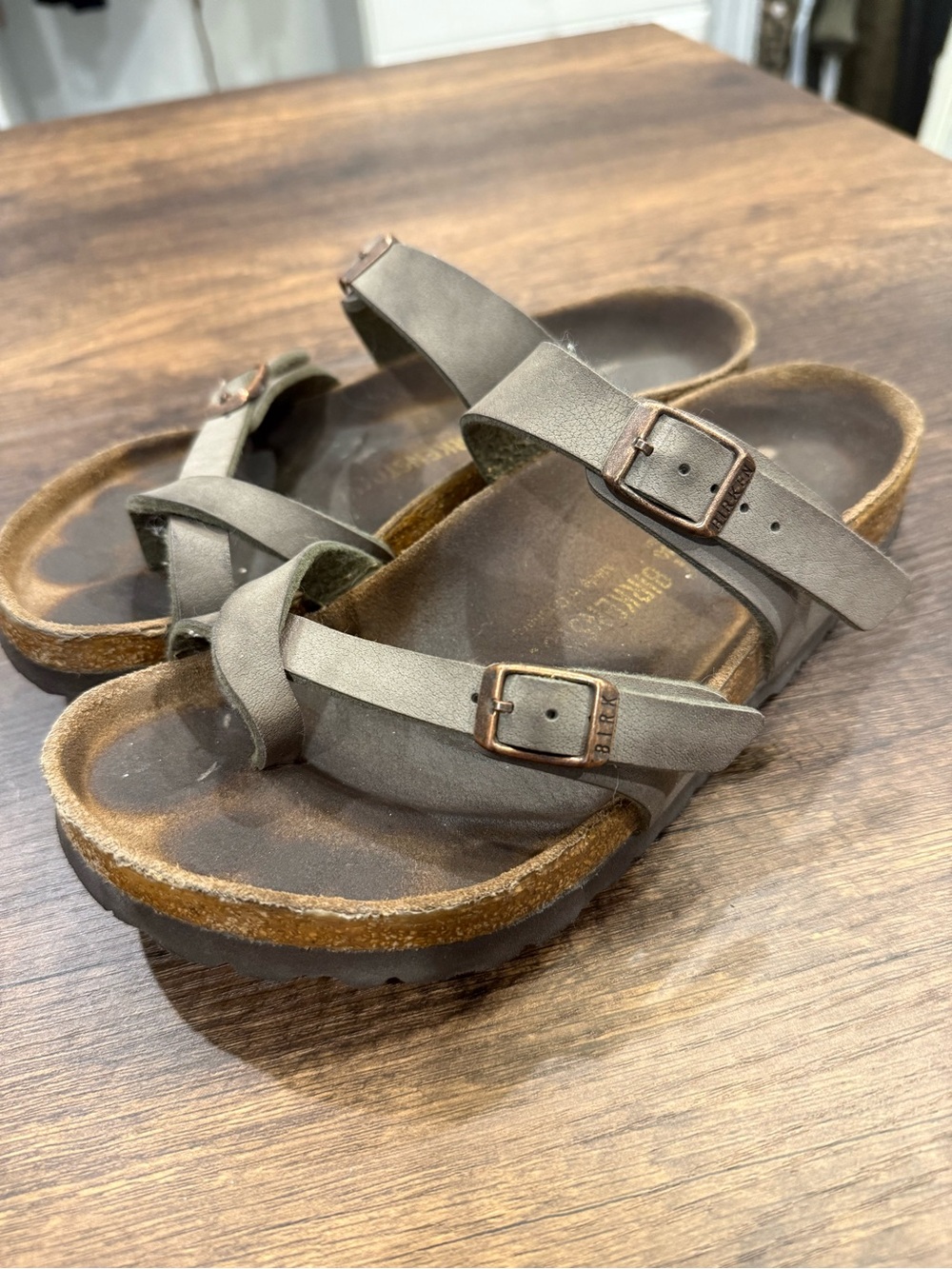 Birkenstock Green Strappy Buckle Sandals